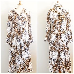 Free People long sleeve floral print dress size 2